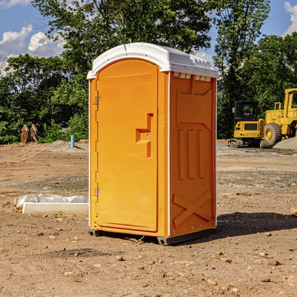 how often are the portable restrooms cleaned and serviced during a rental period in Barnes KS